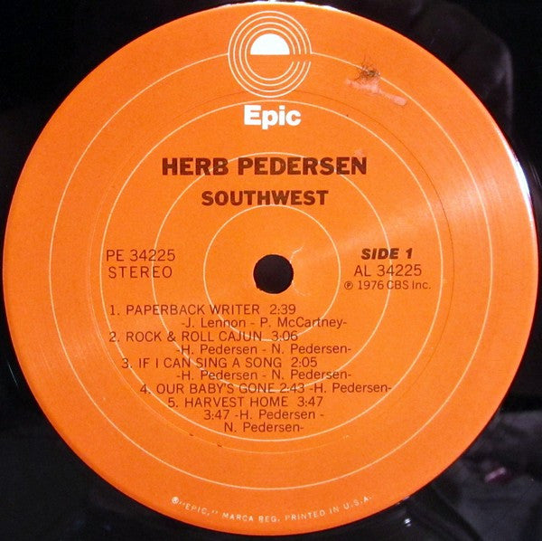 Herb Pedersen – Southwest LP vinyl record, image 3 of 6
