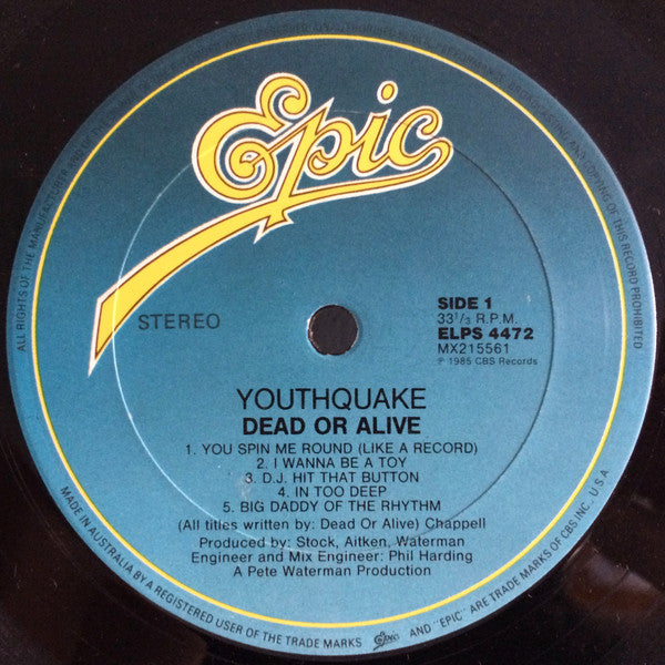 Dead Or Alive – Youthquake LP vinyl record, image 4 of 5