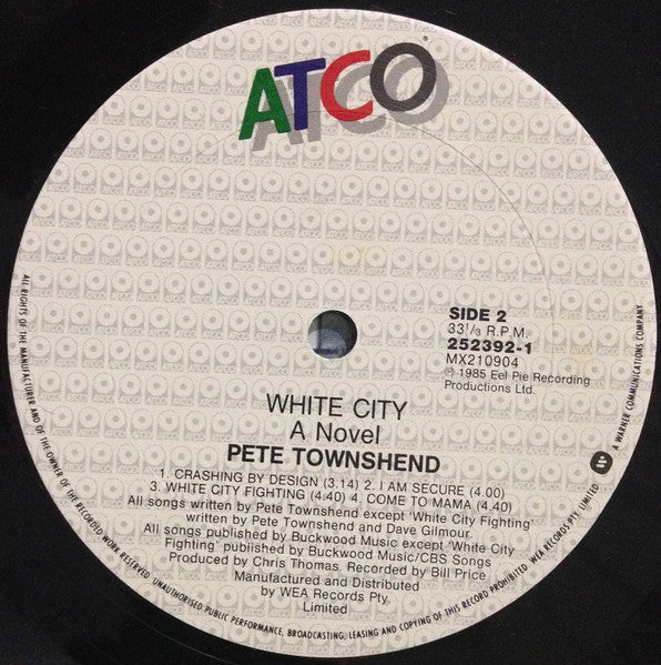 Pete Townshend – White City (A Novel) LP vinyl record, image 4 of 6