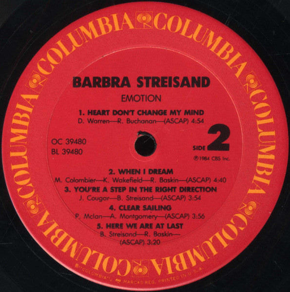 Barbra Streisand – Emotion LP vinyl record, image 4 of 7
