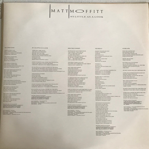 Matt Moffitt – As Little As A Look LP vinyl record, image 2 of 3