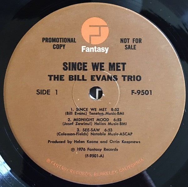 The Bill Evans Trio – Since We Met LP vinyl record, image 5 of 6