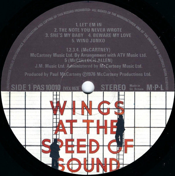 Wings – Wings At The Speed Of Sound LP vinyl record, image 3 of 10