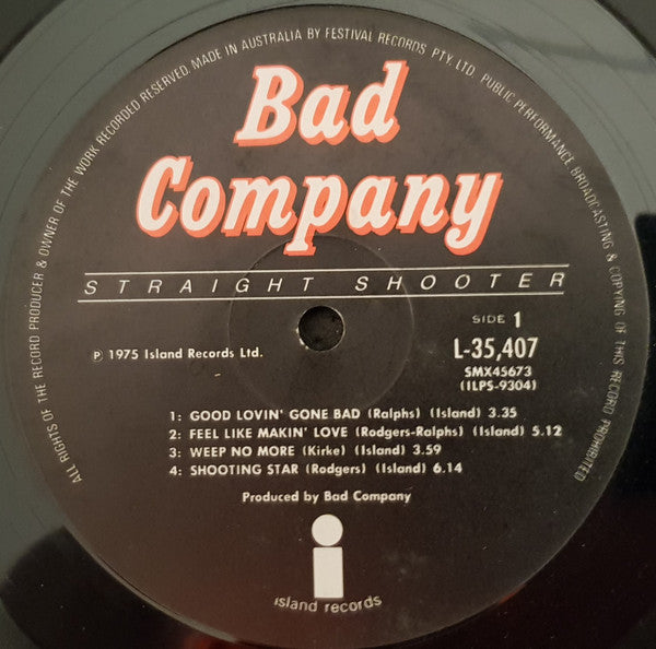 Bad Company – Straight Shooter LP vinyl record, image 3 of 6