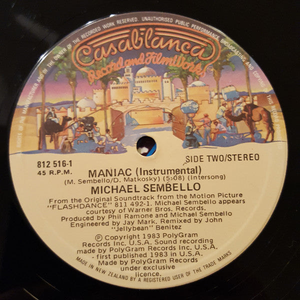 Michael Sembello – Maniac (Long Version) 12" vinyl record, image 4 of 4