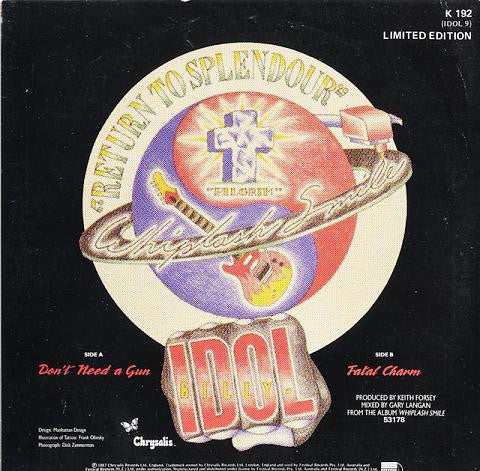 Billy Idol – Don't Need A Gun 7" vinyl record, image 2 of 4
