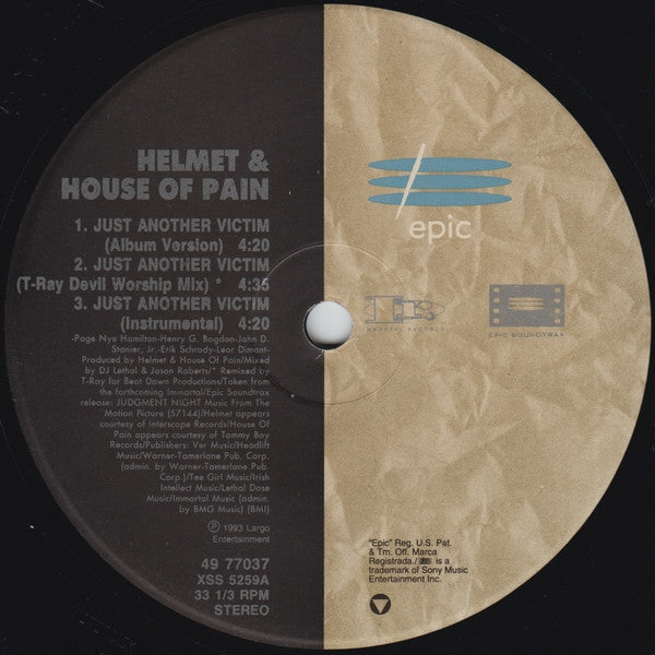 Helmet, House Of Pain – Just Another Victim 12" vinyl record, image 3 of 4