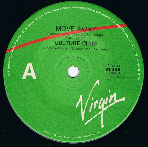 Culture Club – Move Away 7" vinyl record, image 1 of 4