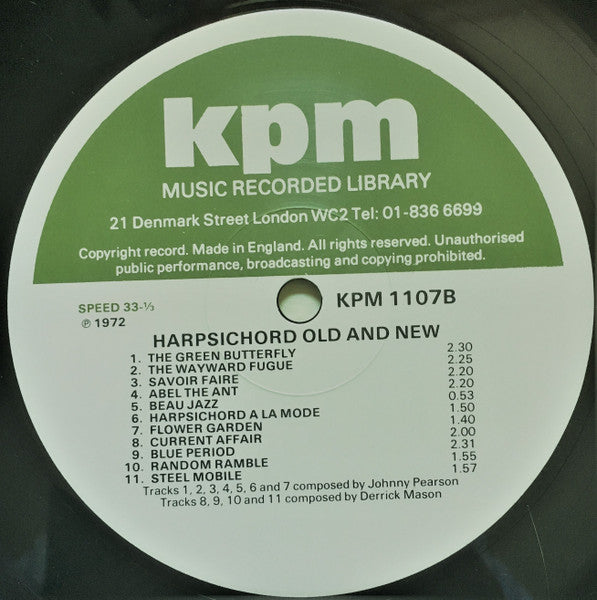 Sam Fonteyn, Johnny Pearson, Derrick Mason – Harpsichord Old And New LP vinyl record, image 4 of 4