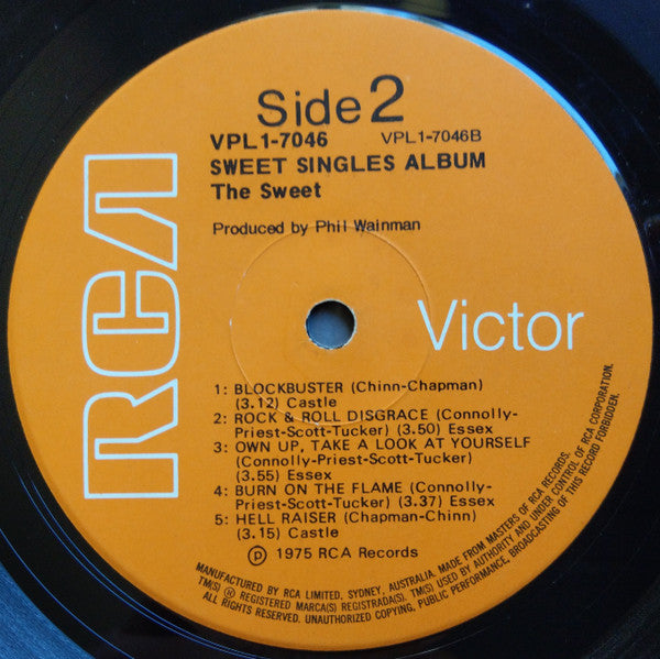 The Sweet – Sweet Singles Album LP vinyl record, image 4 of 4