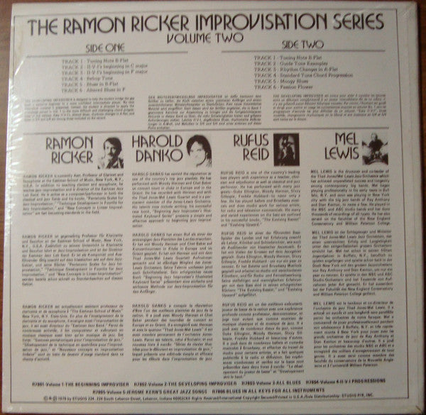 Ramon Ricker – The Ramon Ricker Improvisational Series Volume 2 – The Developing Improviser LP vinyl record, image 2 of 2