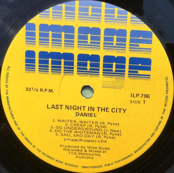 Daniel – Last Night In the City LP vinyl record, image 3 of 4