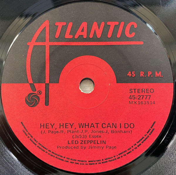 Led Zeppelin – Immigrant Song 7" vinyl record, image 2 of 2