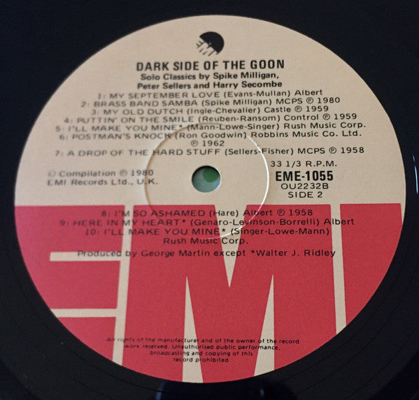 Spike Milligan, Peter Sellers, Harry Secombe – Dark Side Of The Goon LP vinyl record, image 4 of 4