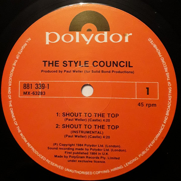 The Style Council – Shout To The Top 12" vinyl record, image 3 of 4