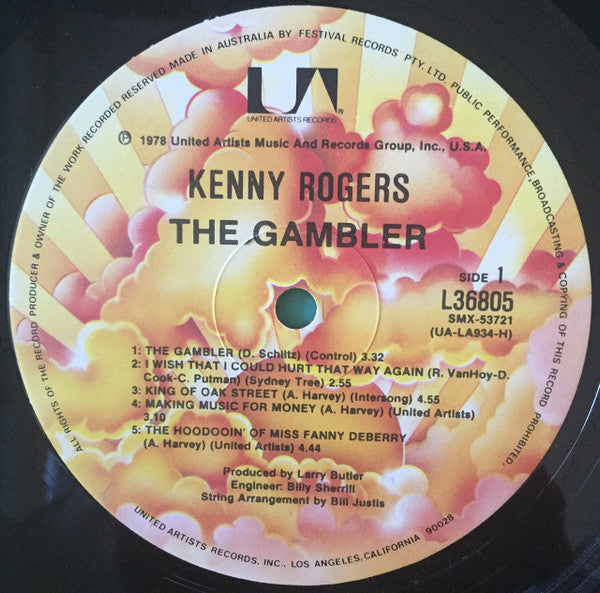 Kenny Rogers – The Gambler LP vinyl record, image 3 of 4