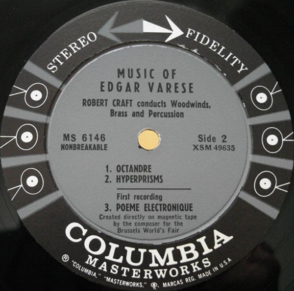 Edgard Varèse, Robert Craft, Columbia Symphony Orchestra – Music Of Edgar Varèse LP vinyl record, image 4 of 4