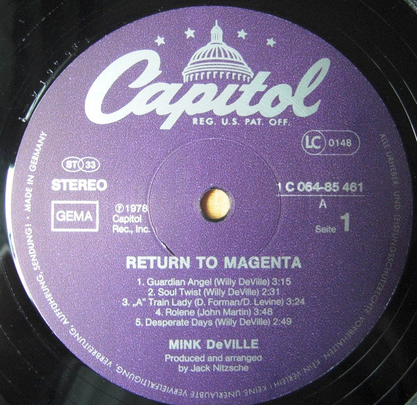 Mink DeVille – Return To Magenta LP vinyl record, image 3 of 4
