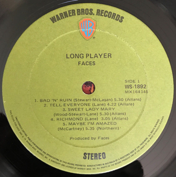 Faces – Long Player LP vinyl record, image 3 of 4