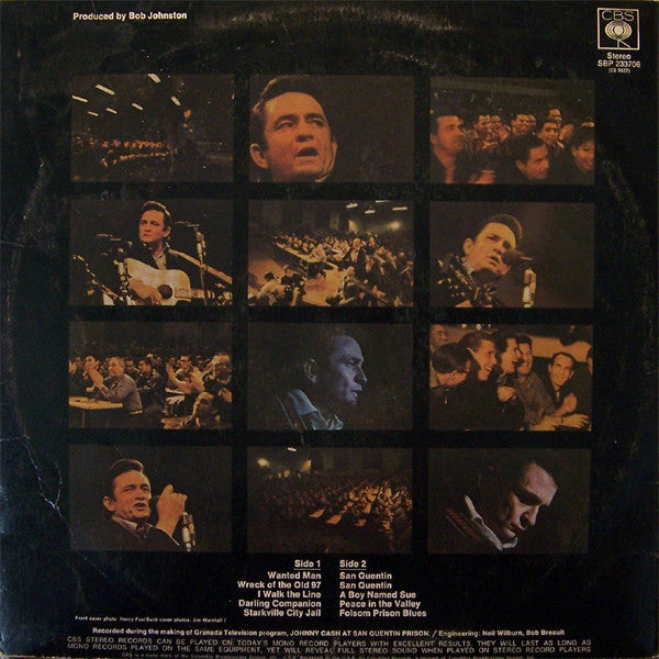 Johnny Cash – Johnny Cash At San Quentin LP vinyl record, image 2 of 4