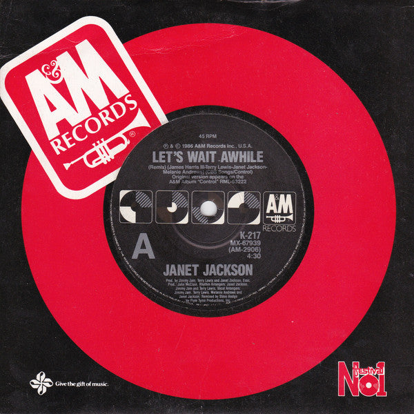 Janet Jackson – Let's Wait Awhile 7" vinyl record, image 1 of 2