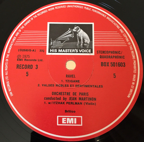 Maurice Ravel, Orchestre De Paris, Jean Martinon, Aldo Ciccolini, Itzhak Perlman – Orchestral Music (5xLP) LP vinyl record, image 6 of 8