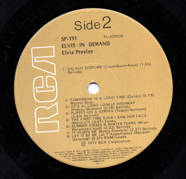 Elvis Presley – Elvis In Demand LP vinyl record, image 3 of 4
