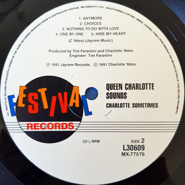 Charlotte Sometimes – Queen Charlotte Sounds LP vinyl record, image 4 of 4