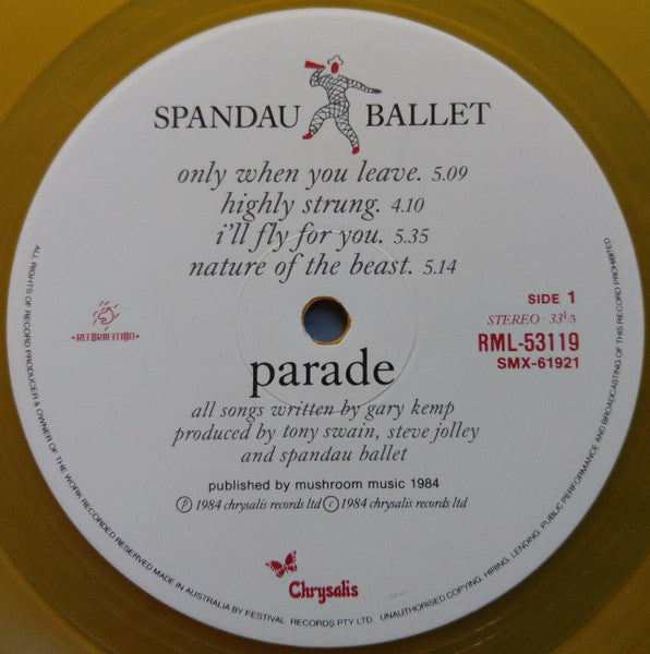 Spandau Ballet – Parade LP vinyl record, image 3 of 9