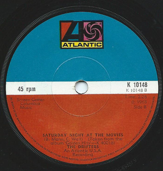 The Drifters – At The Club / Memories Are Made Of This / Saturday Night At The Movies 7" vinyl record, image 2 of 2