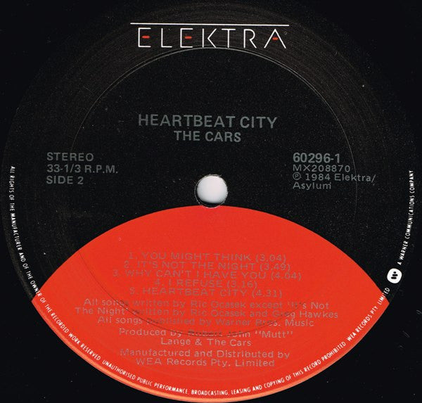 The Cars – Heartbeat City LP vinyl record, image 5 of 10