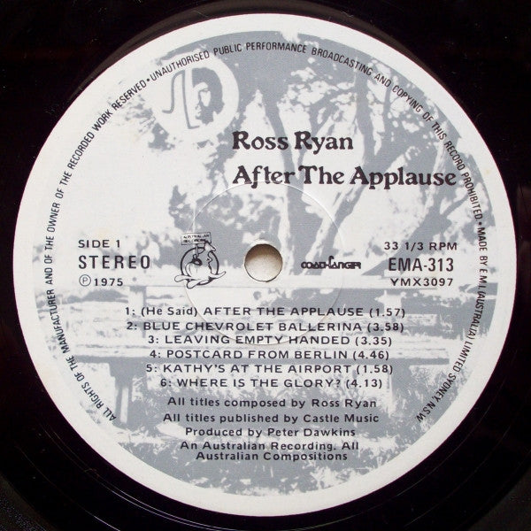 Ross Ryan – After The Applause LP vinyl record, image 3 of 10
