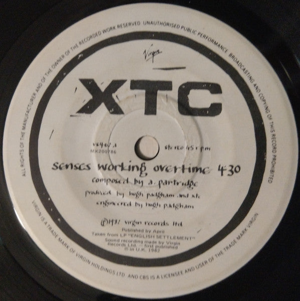 XTC – Senses Working Overtime 7" vinyl record, image 3 of 4