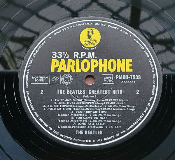 The Beatles – Greatest Hits Volume 1 LP vinyl record, image 5 of 6