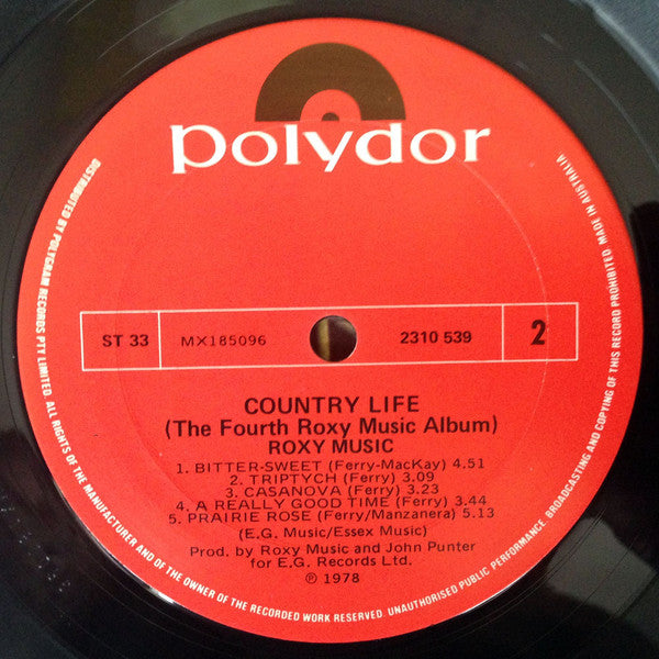 Roxy Music – Country Life LP vinyl record, image 4 of 6