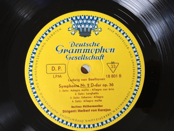Ludwig van Beethoven, Herbert von Karajan, Berliner Philharmoniker – Symphonien 1 & 2 LP vinyl record, image 4 of 4