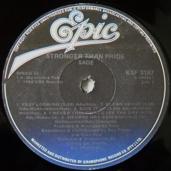 Sade – Stronger Than Pride LP vinyl record, image 4 of 6