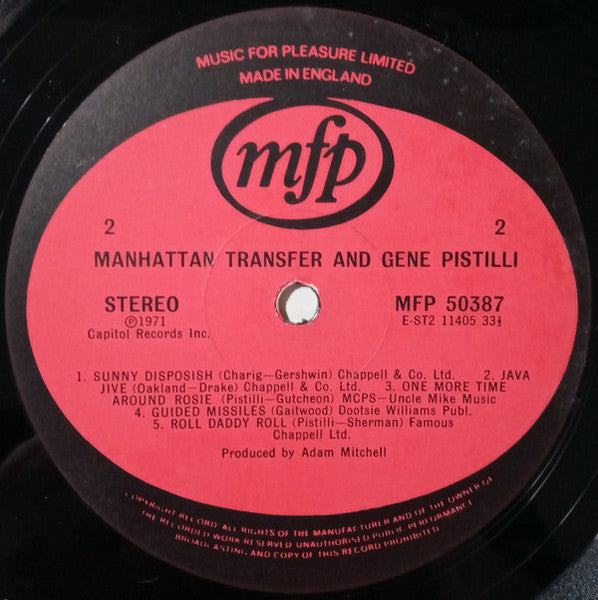The Manhattan Transfer, Eugene Pistilli – Manhattan Transfer And Gene Pistilli LP vinyl record, image 4 of 4