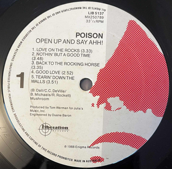 Poison – Open Up And Say... Ahh! LP vinyl record, image 6 of 6