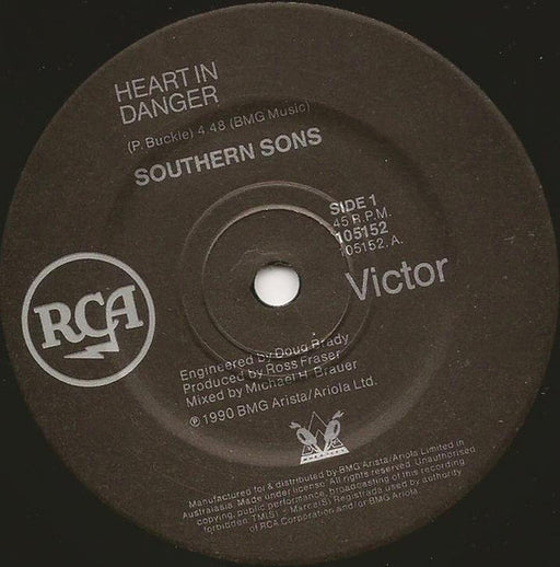 Southern Sons – Heart In Danger 7" vinyl record, image 1 of 3