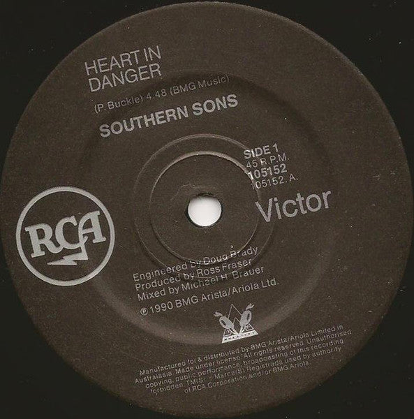 Southern Sons – Heart In Danger 7" vinyl record, image 1 of 3