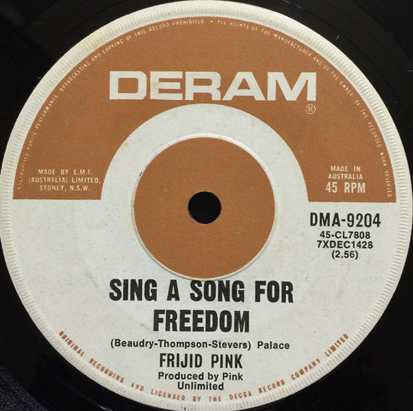 Frijid Pink – Sing A Song For Freedom 7" vinyl record