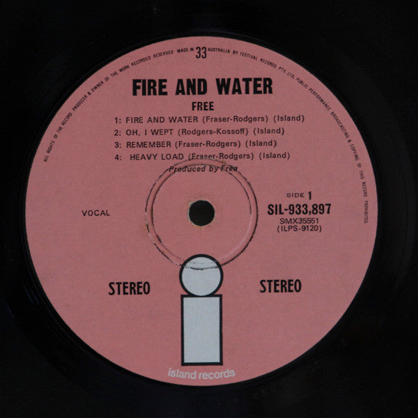 Free – Fire And Water LP vinyl record, image 3 of 4