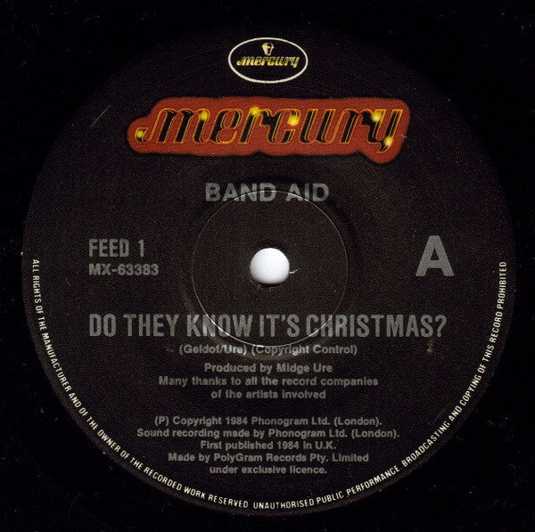Band Aid – Do They Know It's Christmas? 7" vinyl record, image 3 of 4