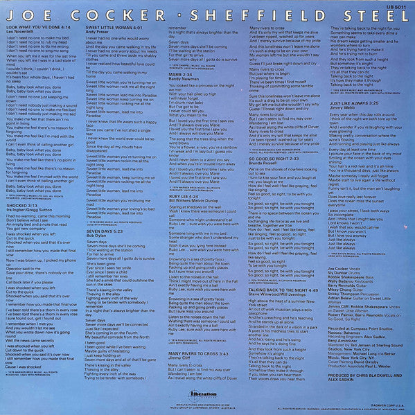 Joe Cocker – Sheffield Steel LP vinyl record, image 2 of 4