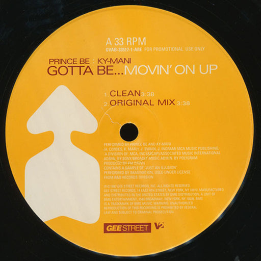 Prince Be, Kymani Marley – Gotta Be...Movin' On Up 12" vinyl record, image 1 of 3