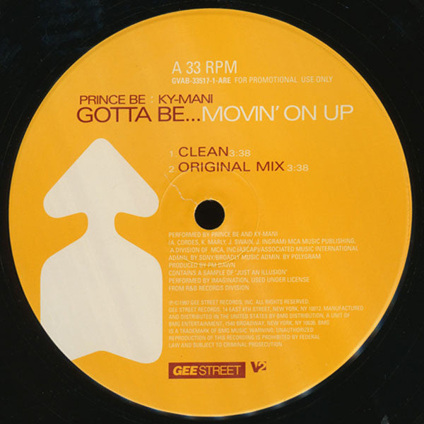 Prince Be, Kymani Marley – Gotta Be...Movin' On Up 12" vinyl record, image 1 of 3