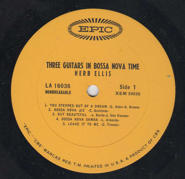 Herb Ellis – Three Guitars In Bossa Nova Time LP vinyl record, image 2 of 3