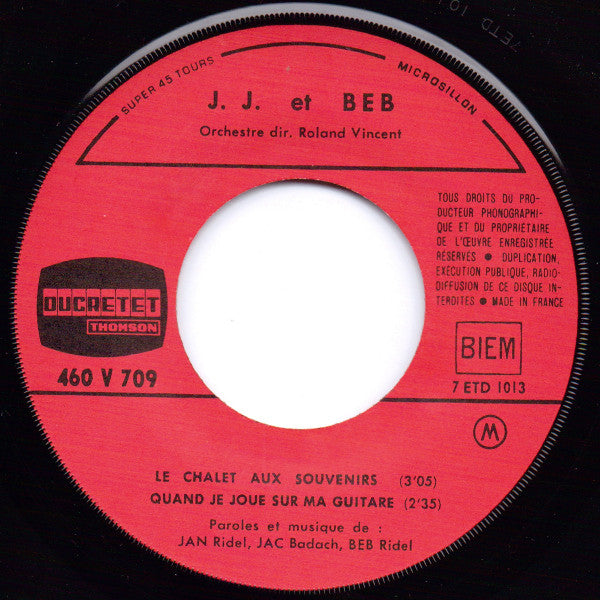 J. J. & Beb – Liberté, Egalité, Fraternité 7" vinyl record, image 4 of 4