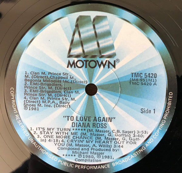 Diana Ross – To Love Again LP vinyl record, image 3 of 4